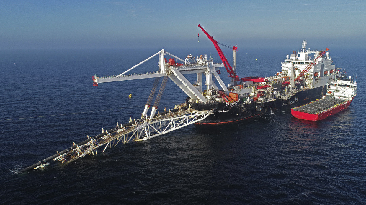 Một con tàu xây đường ống Nord Stream 2 trên biển Baltic.