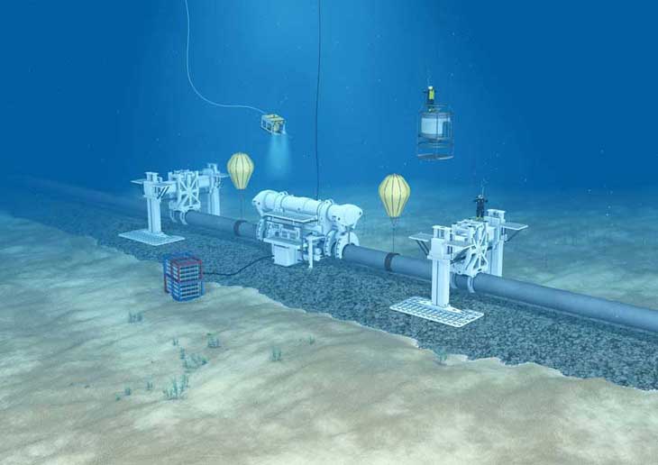 Mô phỏng quá trình xây dựng đường ống dẫn khí Nord Stream dưới biển. Ảnh minh họa: Wermac