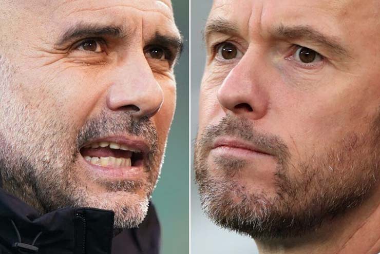 Guardiola - Ten Hag sẽ lần đầu so tài
trong một trận derby Manchester