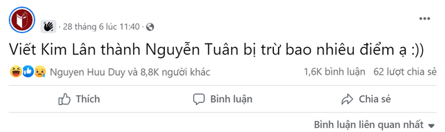 Một "tai nạn" cười ra nước mắt của sĩ tử 2K5. Ảnh: Trường Người Ta