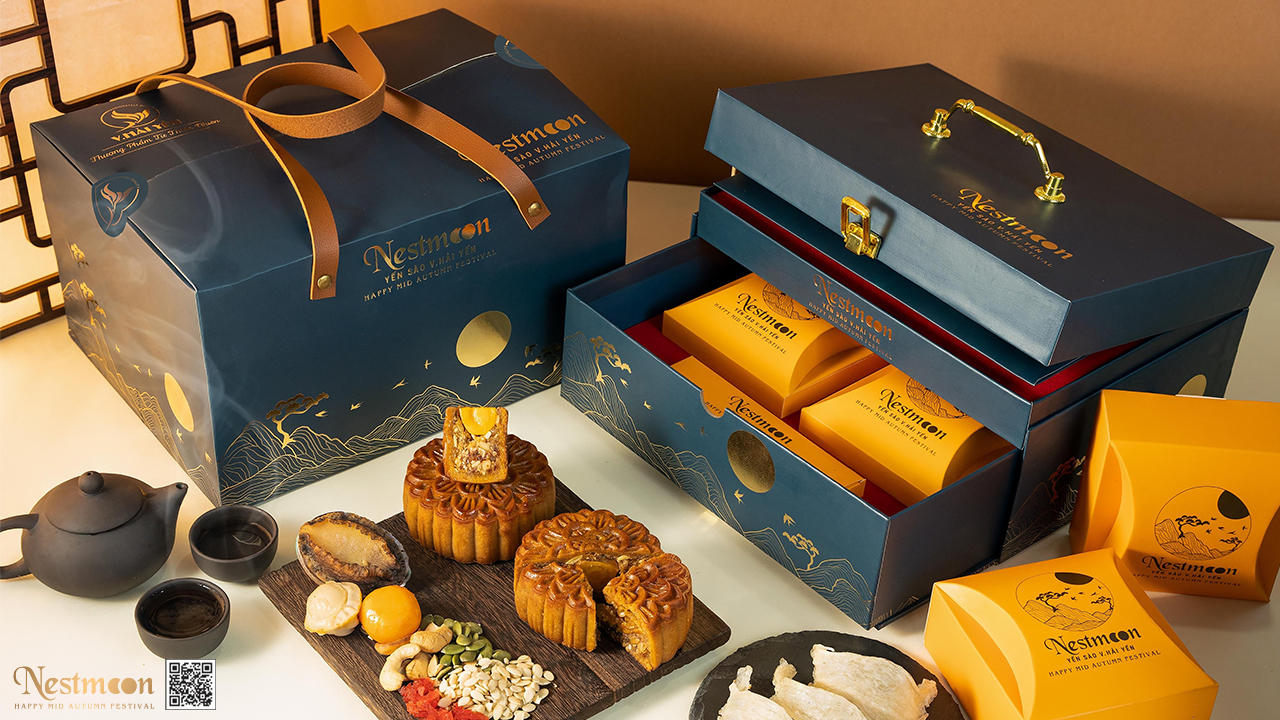 Hộp bánh trung thu yến sào Nestmoon sang trọng cho mùa trung thu