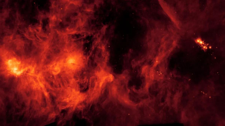 Đám mây phân tử Perseus được Spitzer "nhìn" dưới ánh sáng hồng ngoại - Ảnh: NASA