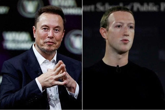 Hai tỷ phú Elon Musk (phải) và Mark Zuckerberg. (Ảnh: Reuters)