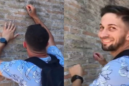 Phi thường - kỳ quặc - Nam thanh niên nhận cái kết đắng sau khi khắc tên bạn gái lên đấu trường La Mã