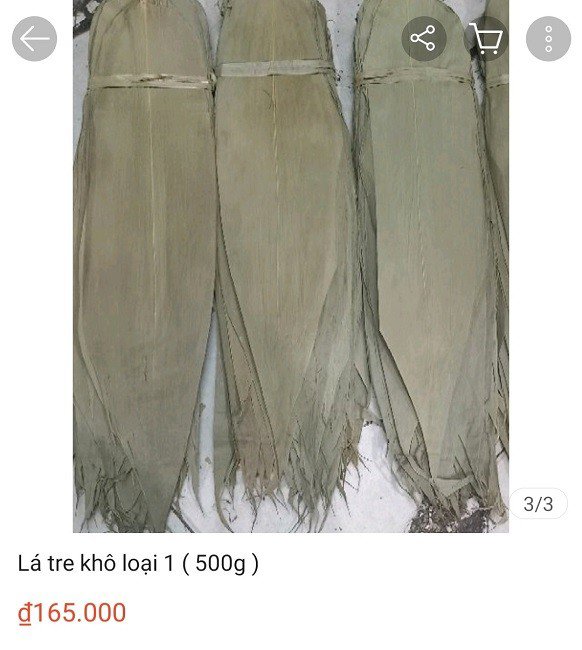 Trên các trang thương mại điện tử, chỉ cần gõ từ khóa “lá tre khô”, người tiêu dùng sẽ thấy hàng loạt bài viết bán loại lá này hiện lên với giá 30.000 đồng/100gr hay từ 150.000-350.000 đồng/kg. Ngoài ra, không khó để bắt gặp hàng loạt các hội nhóm thu mua lá tre xuất khẩu với hàng nghìn người tham gia. Sở dĩ có giá cao như vậy bởi lá tre khô phải trải qua nhiều công đoạn như nẹp, sấy, phân loại, ép, đóng hàng... Lá tre được dùng để gói bánh, gói thực phẩm, trang trí món ăn được người dân các nước yêu thích bởi có mùi thơm đặc biệt, dễ vận chuyển và bảo quản được trong thời gian dài.