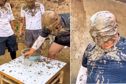 Clip hài hước - Bị ném bùn vào mặt mà vẫn chịu chơi