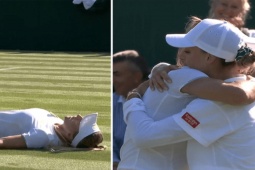 Thể thao - 2 người đẹp bị "chuột rút", tập tễnh ôm nhau sau tie-break kỷ lục ở Wimbledon