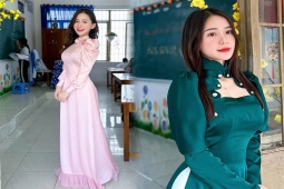 Bạn trẻ - Cuộc sống - Cô giáo tiểu học xinh như hot girl tự thiết kế áo dài đi dạy HOT nhất tuần qua