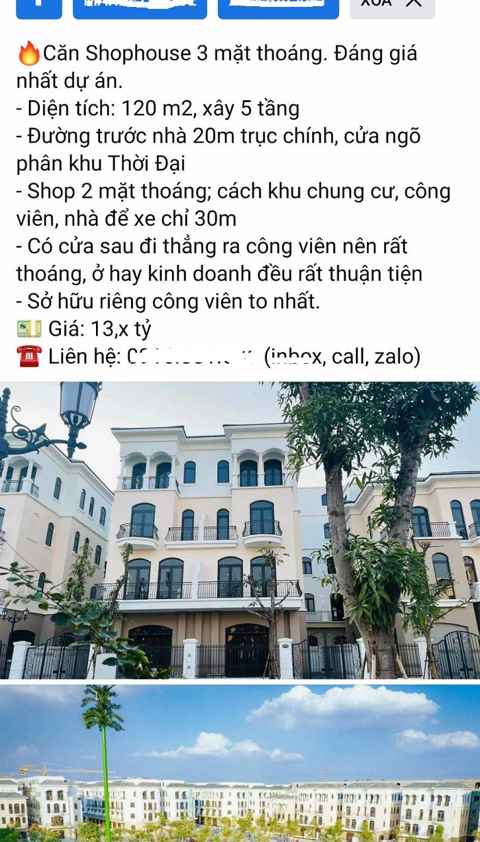 Một căn shophouse trên địa bàn huyện Hưng Yên được rao bán 13,x tỷ&nbsp;