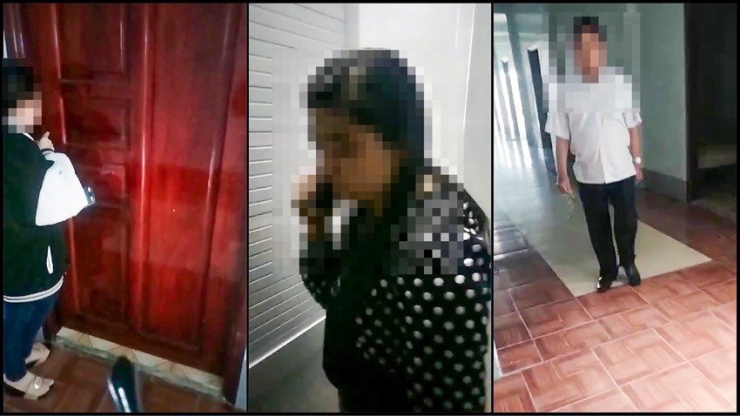 Ông Th đã có vợ con, nhưng nhiều lần đi vào nhà nghỉ với người đã có gia đình, có đơn tố cáo và gây dư luận xấu trong cán bộ, đảng viên. Ảnh cắt từ clip