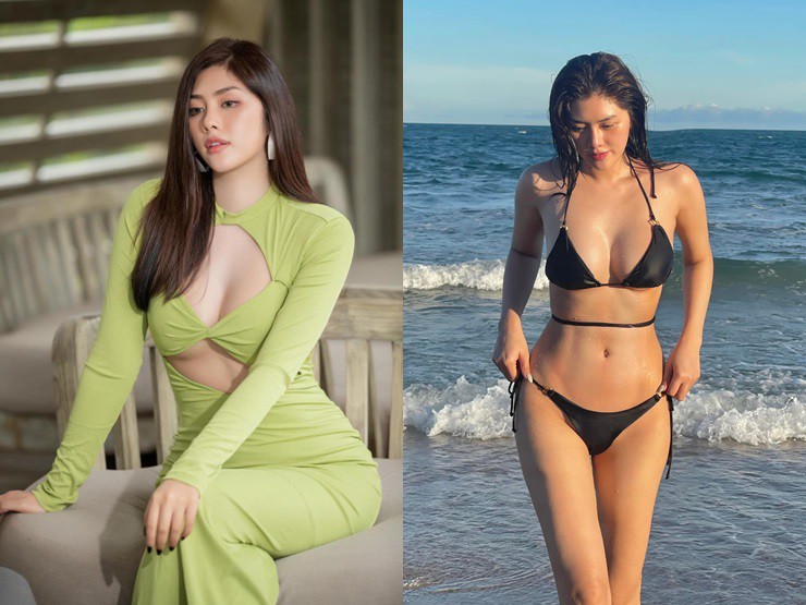 Huỳnh Tiên là người mẫu, ca sĩ và diễn viên. Cô sở hữu sắc vóc nổi bật, từng có thời điểm người đẹp tăng cân mất kiểm soát, làm toạc váy hiệu ngay tại cửa hàng.