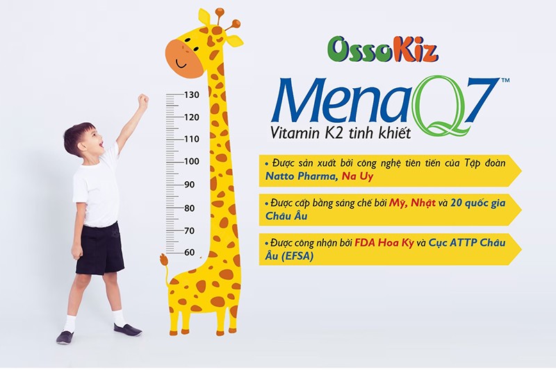 Ossokiz có chứa MenaQ7 giúp trẻ hấp thu canxi tối ưu