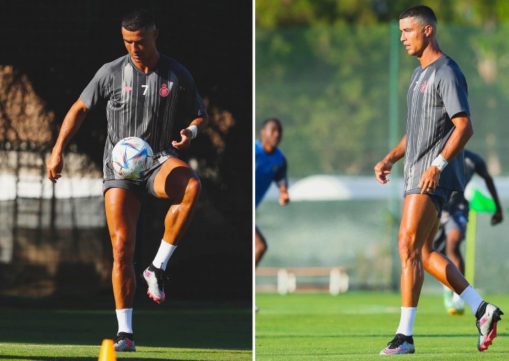 Ronaldo shows his thighs " terrible"  Army day with Al Nassr, flattered by his new teacher - 4