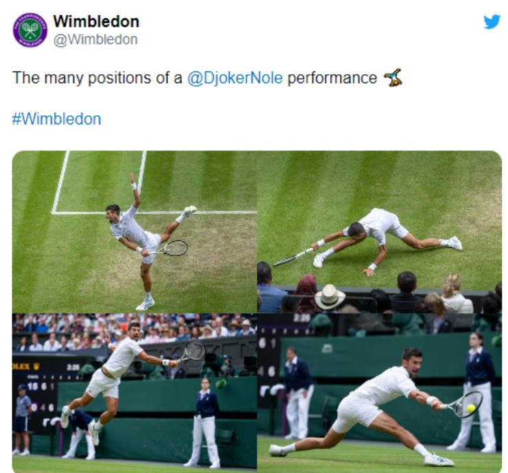 Djokovic trình diễn những động tác bay như "chim" ở Wimbledon 2023