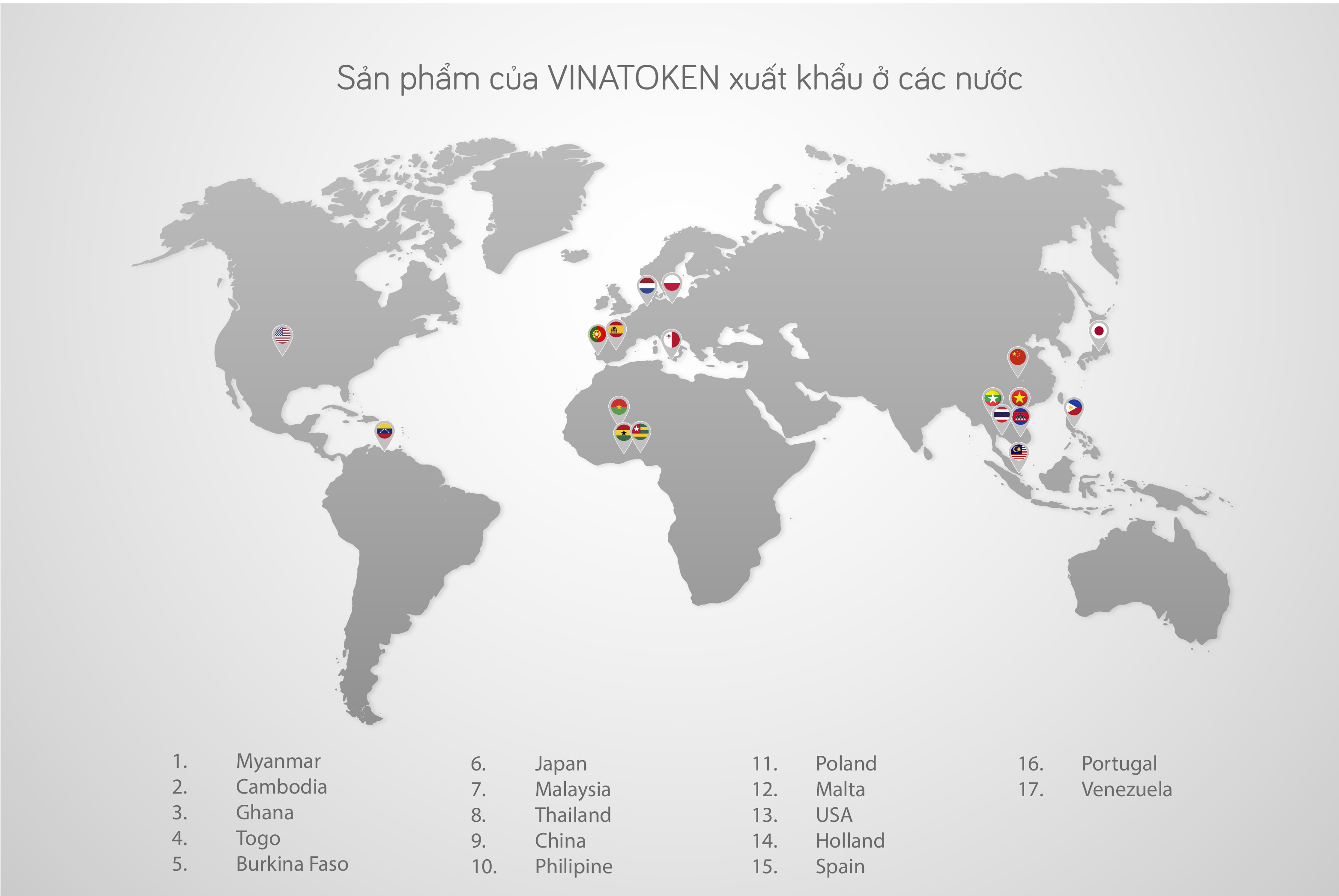 Bản đồ các nước xuất khẩu sản phẩm Việt do CEO Nguyễn Thị Lai lãnh đạo