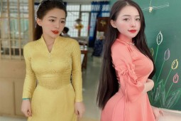 Cô giáo tiểu học xinh như hot girl “gây sốt” khi diện loạt áo dài tự thiết kế đi dạy