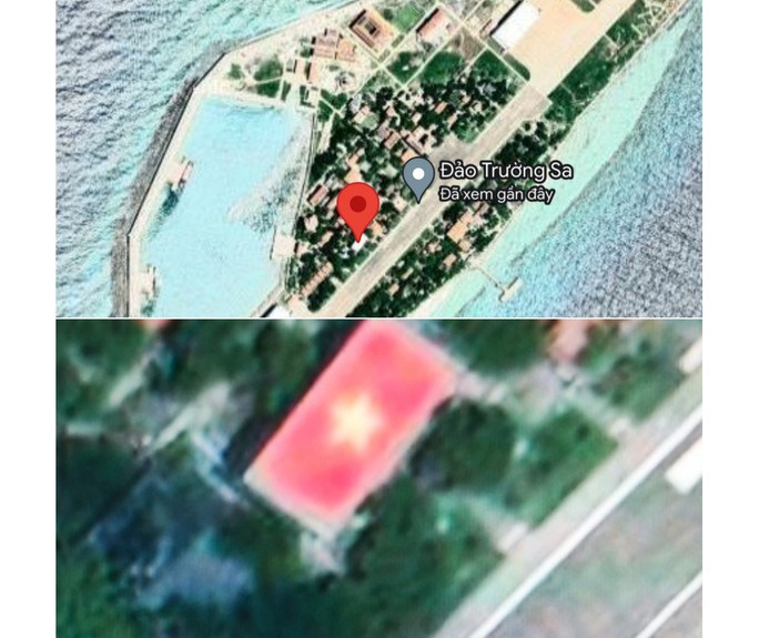 Google vẫn chưa khắc phục ảnh vệ tinh để thể hiện rõ hình quốc kỳ Việt Nam tại Trường Sa - 1