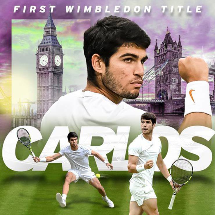 Carlos Alcaraz đã có danh hiệu Wimbledon đầu tiên trong sự nghiệp