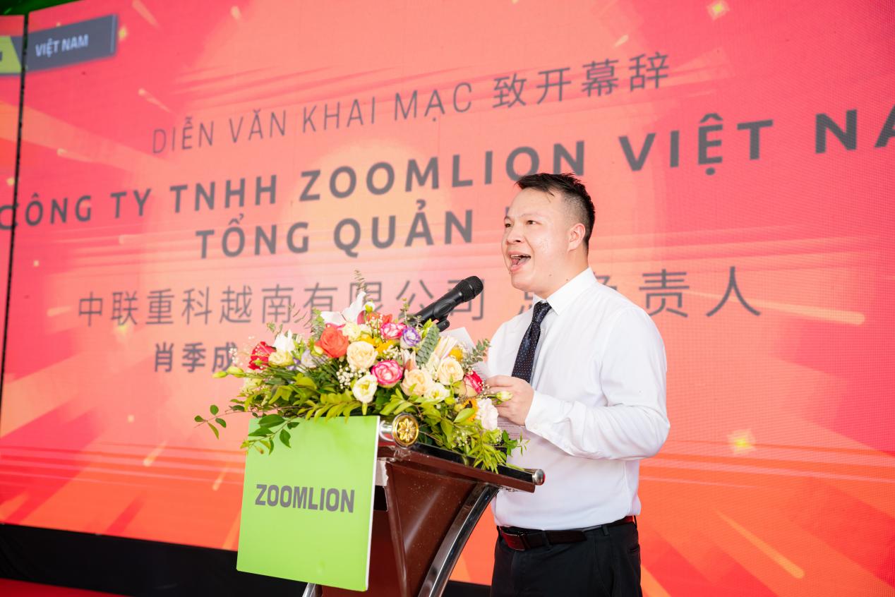 Xiao Jicheng - Giám đốc Công ty TNHH Zoomlion Việt Nam phát biểu khai mạc.
