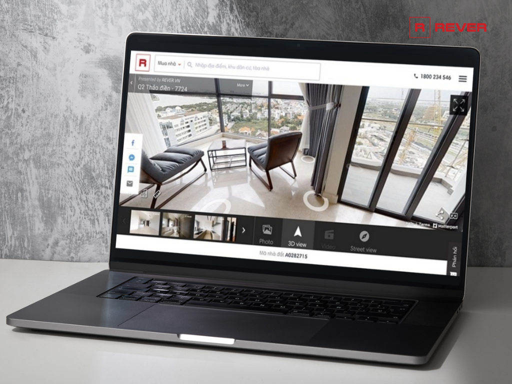 Không gian nhà được tái hiện 3D trên Rever.vn