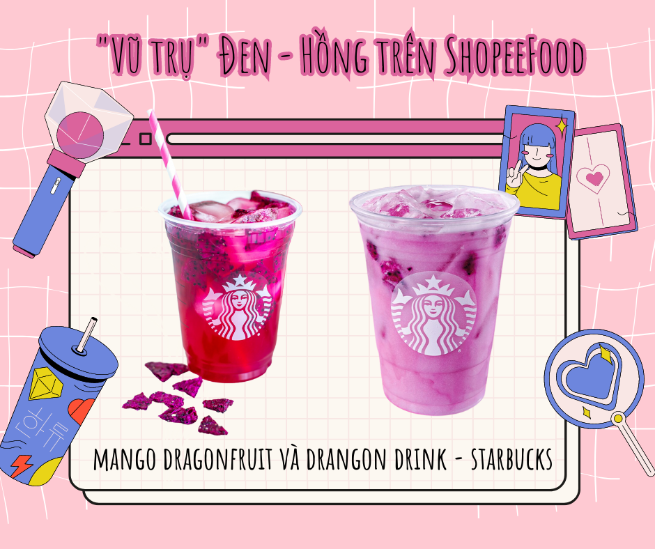 Dragon Drink và Mango Dragon Fruit đều là hai món có màu sắc cực “bánh bèo” trong menu của thương hiệu “nàng tiên cá”.