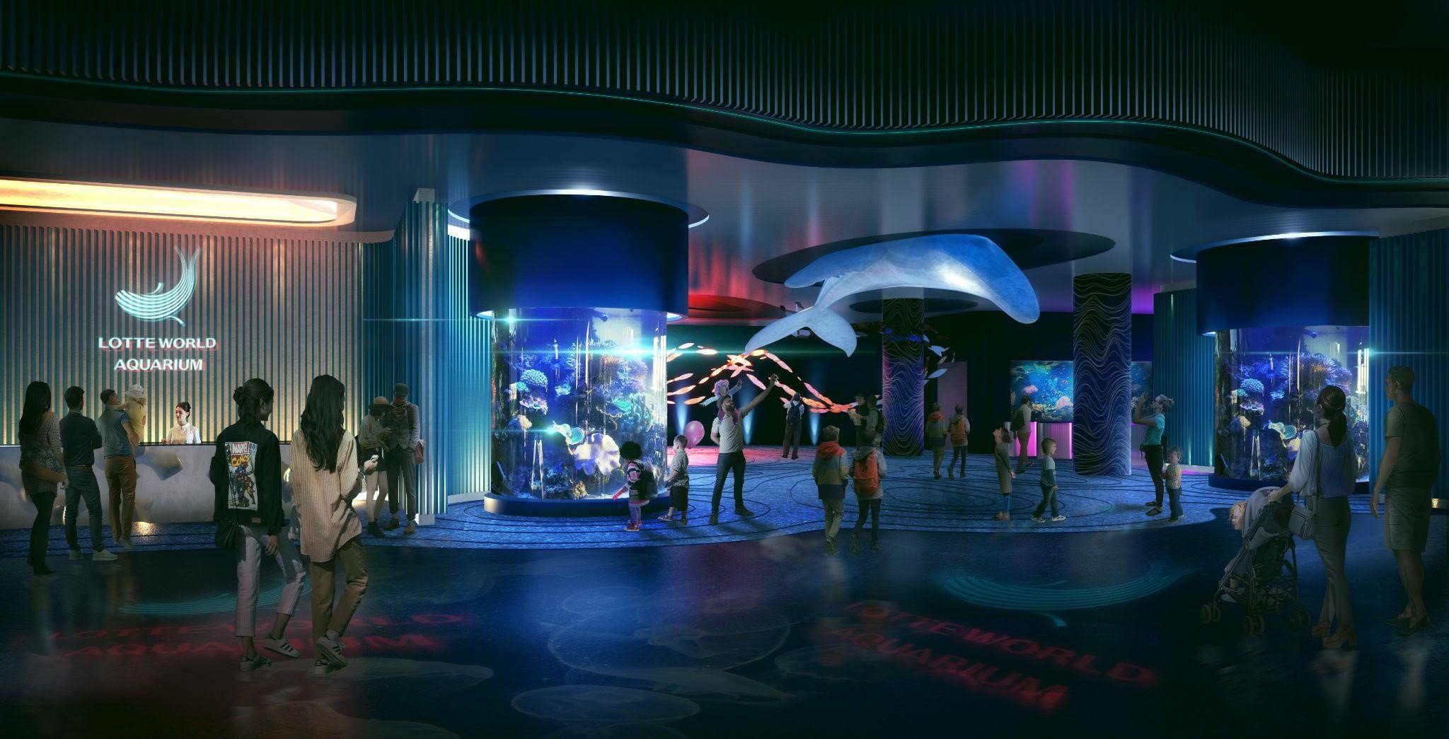Thủy cung Lotte World Hà Nội - Thế giới đại dương chân thực, đầy màu sắc tọa lạc tại phía Tây Hồ Tây.