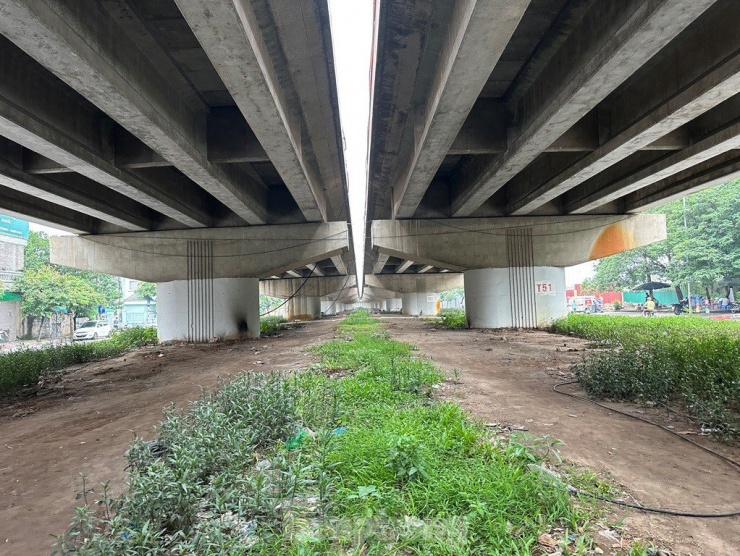 Còn tại hệ thống gầm cầu cạn đường trên cao Vành đai 2, Vành đai 3 đang bỏ không; riêng Vành đai 3 nhiều đoạn được trồng cây nhưng do trồng cây không phù hợp nên luôn héo úa, chết yểu.