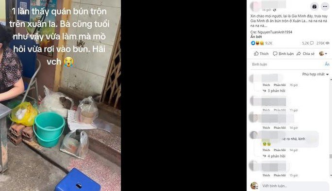 Hình ảnh con chuột trên túi bún đang lan truyền trên mạng xã hội.