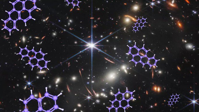 Bụi carbon "giống kim cương" được phát hiện bởi James Webb nhờ khả năng chụp xuyên không - thời gian - Ảnh: NASA