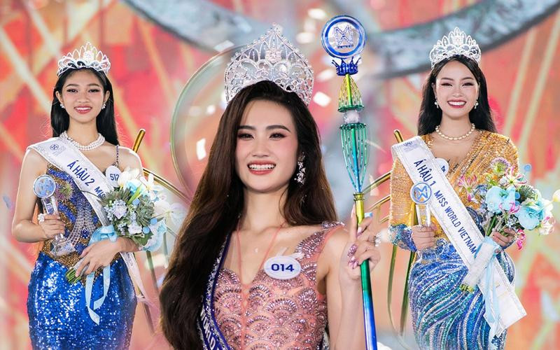 Huỳnh Trần Ý Nhi đăng quang ngôi vị Hoa hậu Thế giới Việt Nam 2023.
