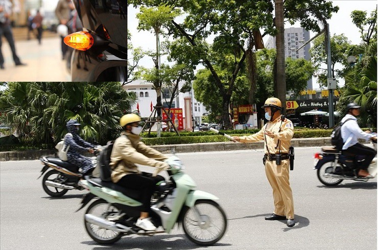 Nhiều người điều khiển xe máy không có thói quen bật đèn xi nhan khi chuyển làn.&nbsp;