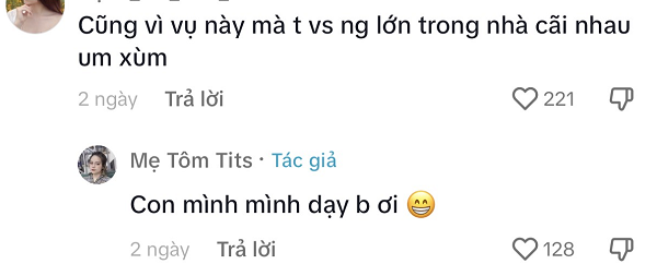 Mẹ Tôm Tits khẳng định con mình mình dạy