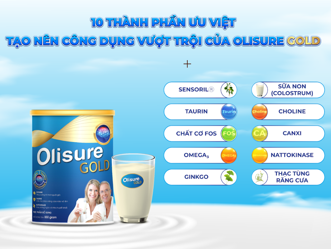 Bộ 10 thành phần chuyên biệt của Olisure Gold
