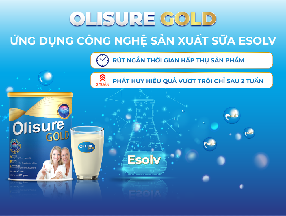 Olisure Gold ứng dụng công nghệ Esolv tiên tiến&nbsp;Hoa Kỳ