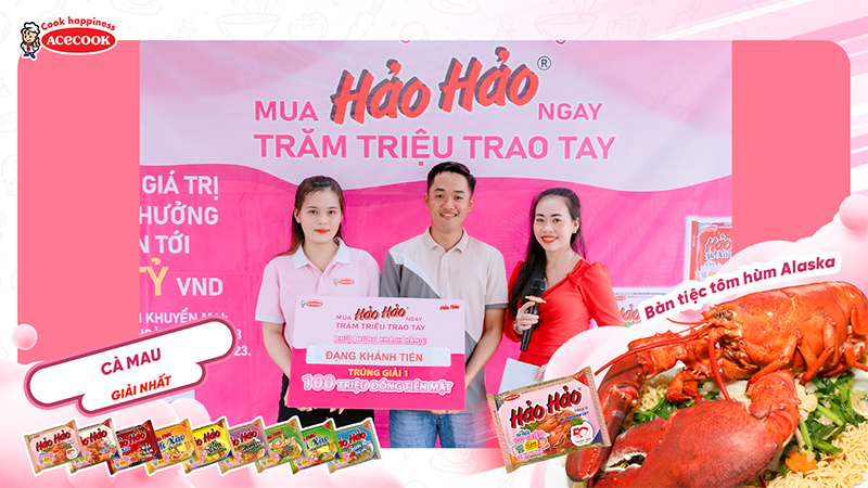 Mùa hè của anh Đặng Khánh Tiến càng sôi động hơn khi trúng thưởng 100 triệu đồng tiền mặt từ Hảo Hảo