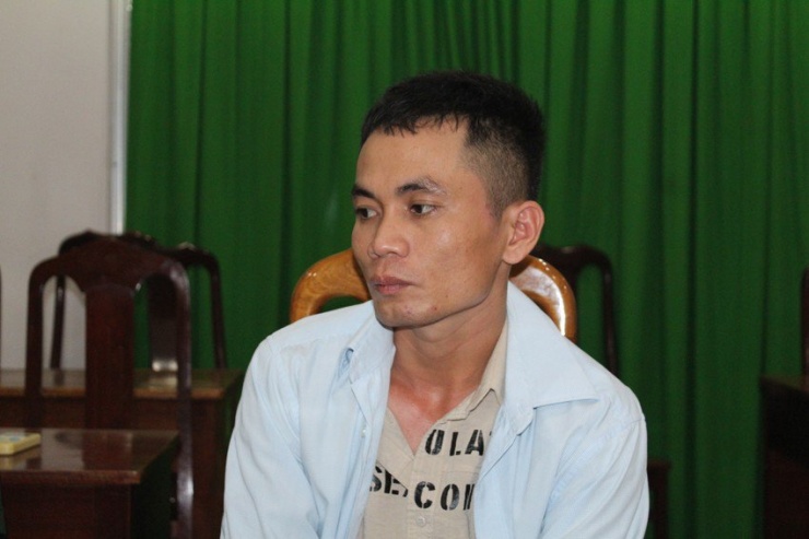 Nguyễn Văn Thương tại cơ quan điều tra. Ảnh: NGỌC LÂN