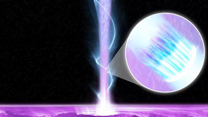 Một lỗ đen quái vật đang bắn thẳng tia năng lượng cao về phía Trái Đất - Ảnh: NASA