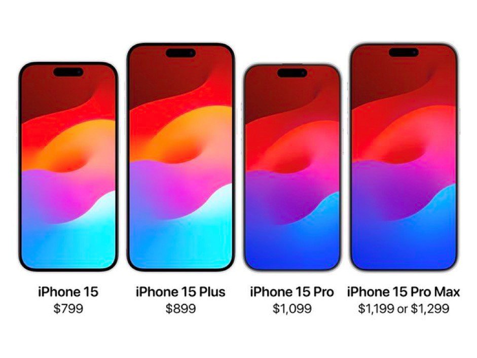 Giá khởi điểm dự kiến của bộ tứ iPhone 15.