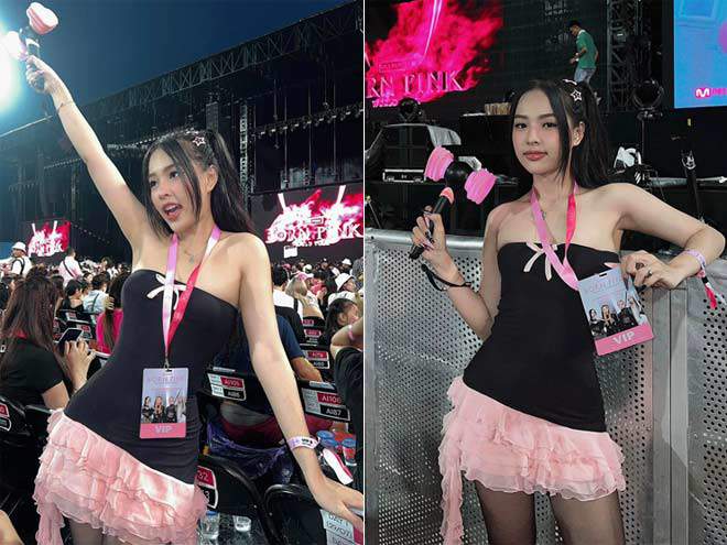 Hot girl Phú Yên Huỳnh Hàn Trúc Lâm cũng lặn lội ra Hà Nội xem idol biểu diễn