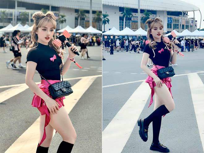 "Hot girl bóng đá" Thùy Dung xuất hiện xinh đẹp và cá tính.