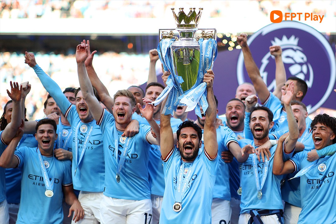 Man City là đội vô địch Ngoại hạng Anh và FA Cup mùa giải 2022/23.