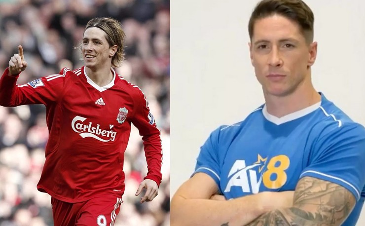 7. Fernando Torres (bóng đá). Khi Torres gia nhập Liverpool vào năm 2007, cầu thủ người Tây Ban Nha có mái tóc dài và thân hình mảnh mai. Kể từ khi giải nghệ, anh để tóc ngắn và thân hình cơ bắp lực lưỡng.