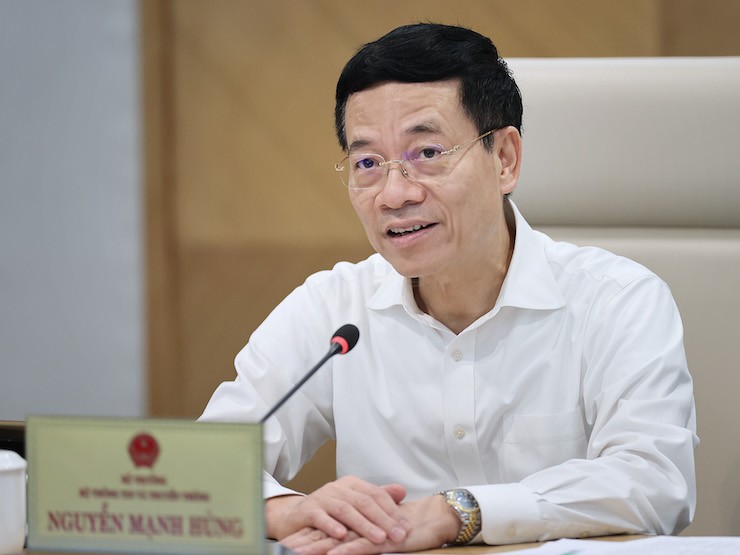 Bộ trưởng Nguyễn Mạnh Hùng phát biểu chỉ đạo tại Hội nghị. (Ảnh: mic.gov.vn)