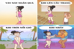 Cười 24H - Váy ngắn đẹp đấy nhưng nỗi khổ này ai thấu