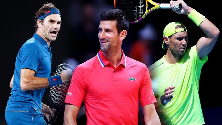 Djokovic (giữa) vươn lên dẫn đầu danh hiệu GS, đây là điều mà Federer (trái) và Nadal (phải) đã làm được