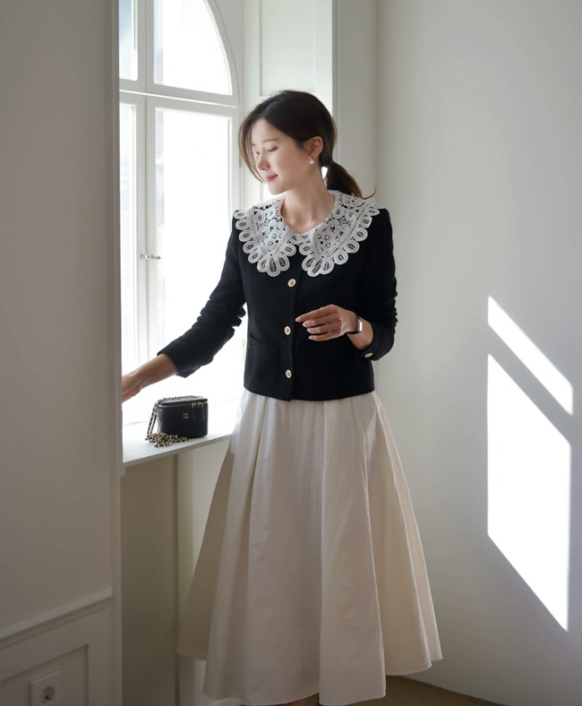 10 set đồ công sở không điểm trừ với chân váy trắng - 6