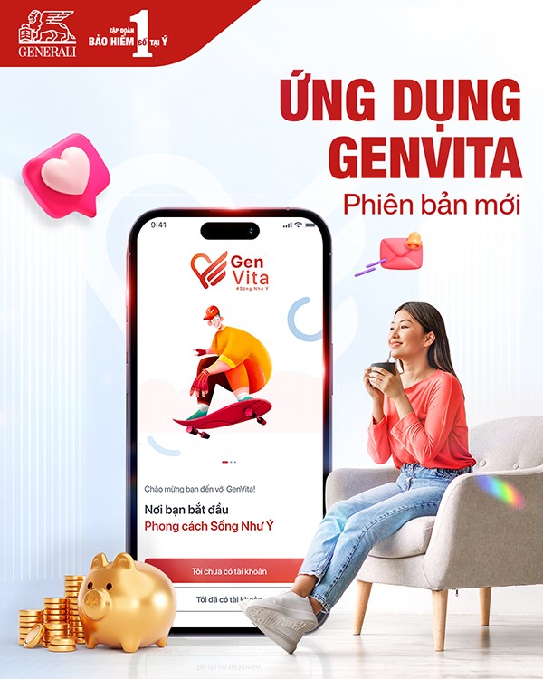 Tính năng eKYC có giao diện thân thiện, thao tác đơn giản, độ xác thực cao và được tích hợp trên ứng dụng GenVita của Generali Việt Nam