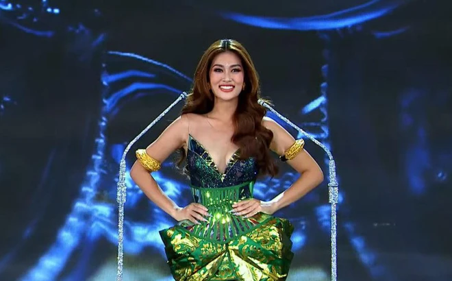 Hoa hậu Thiên Ân trong cuộc thi&nbsp;Miss Grand International 2022.