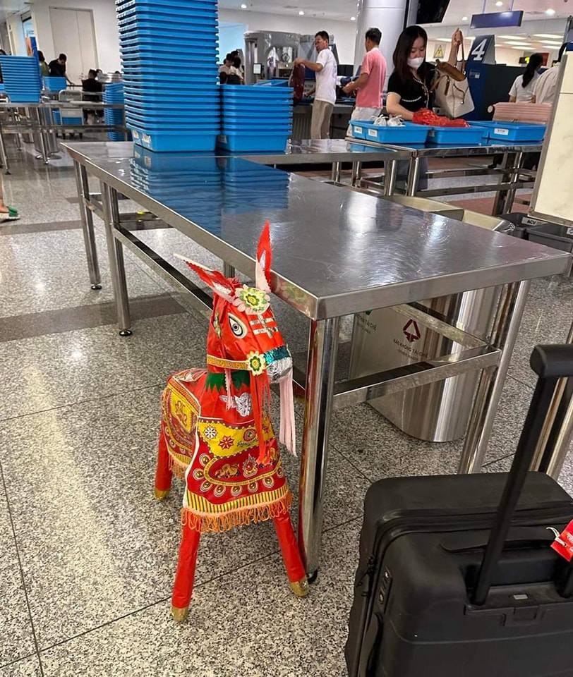 Đã có rất nhiều người ở sân bay chụp lại cảnh ông ôm con ngựa giấy và đăng tải lên mạng xã hội. Hầu hết cư dân mạng Việt Nam đã "cười sảng" khi nhìn thấy những hình ảnh này.