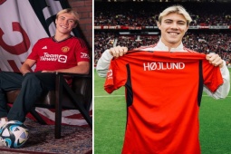Bóng đá - Tân binh Hojlund chính thức ra mắt MU, "rừng" fan chào đón tại Old Trafford